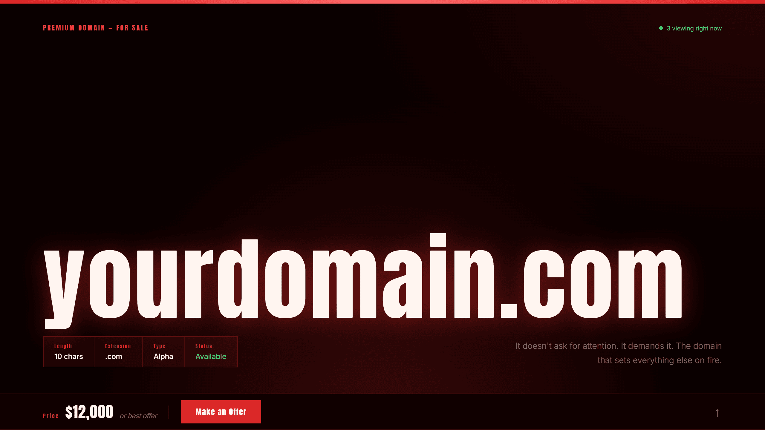Blaze domain lander template preview