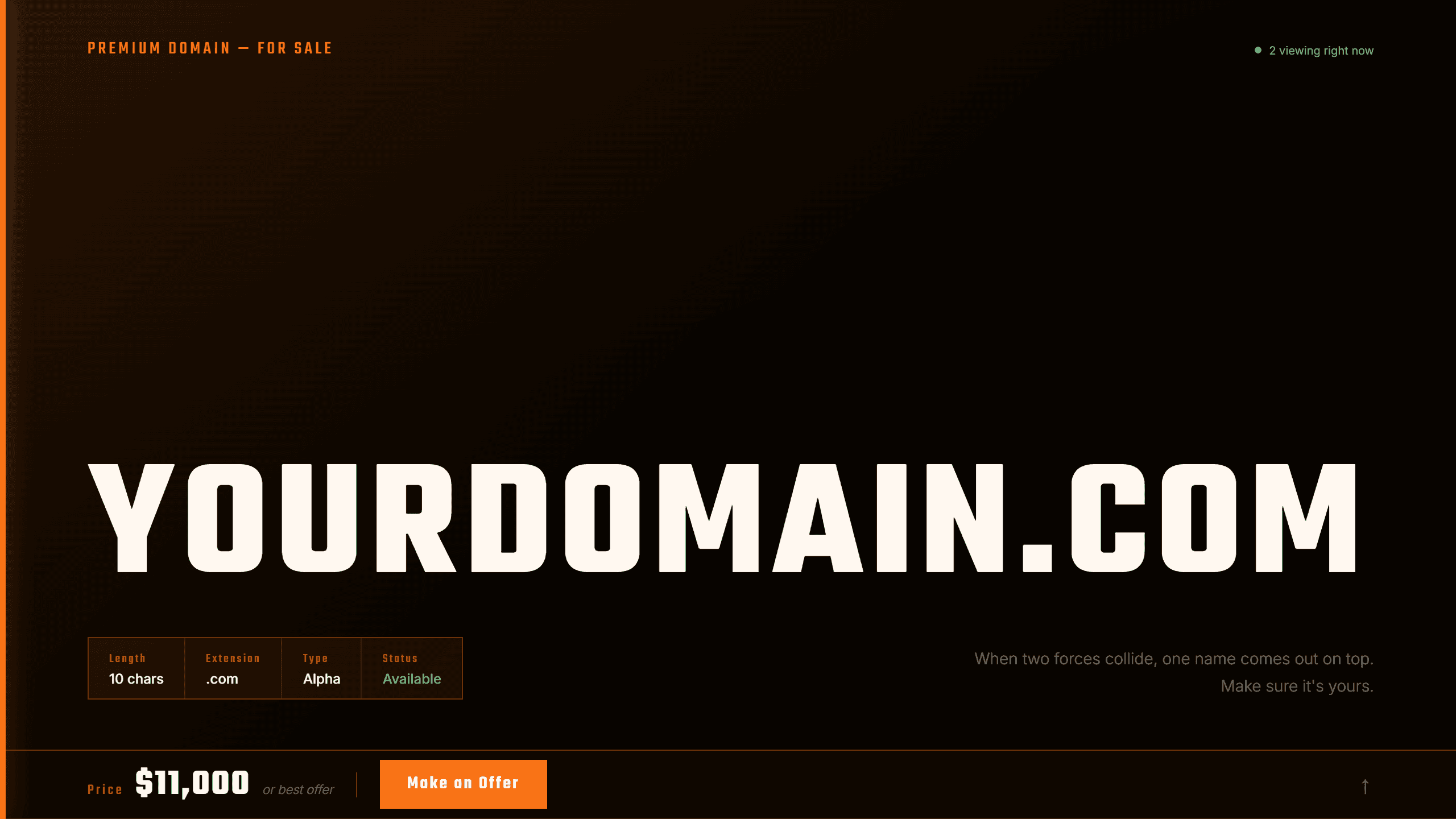 Clash domain lander template preview