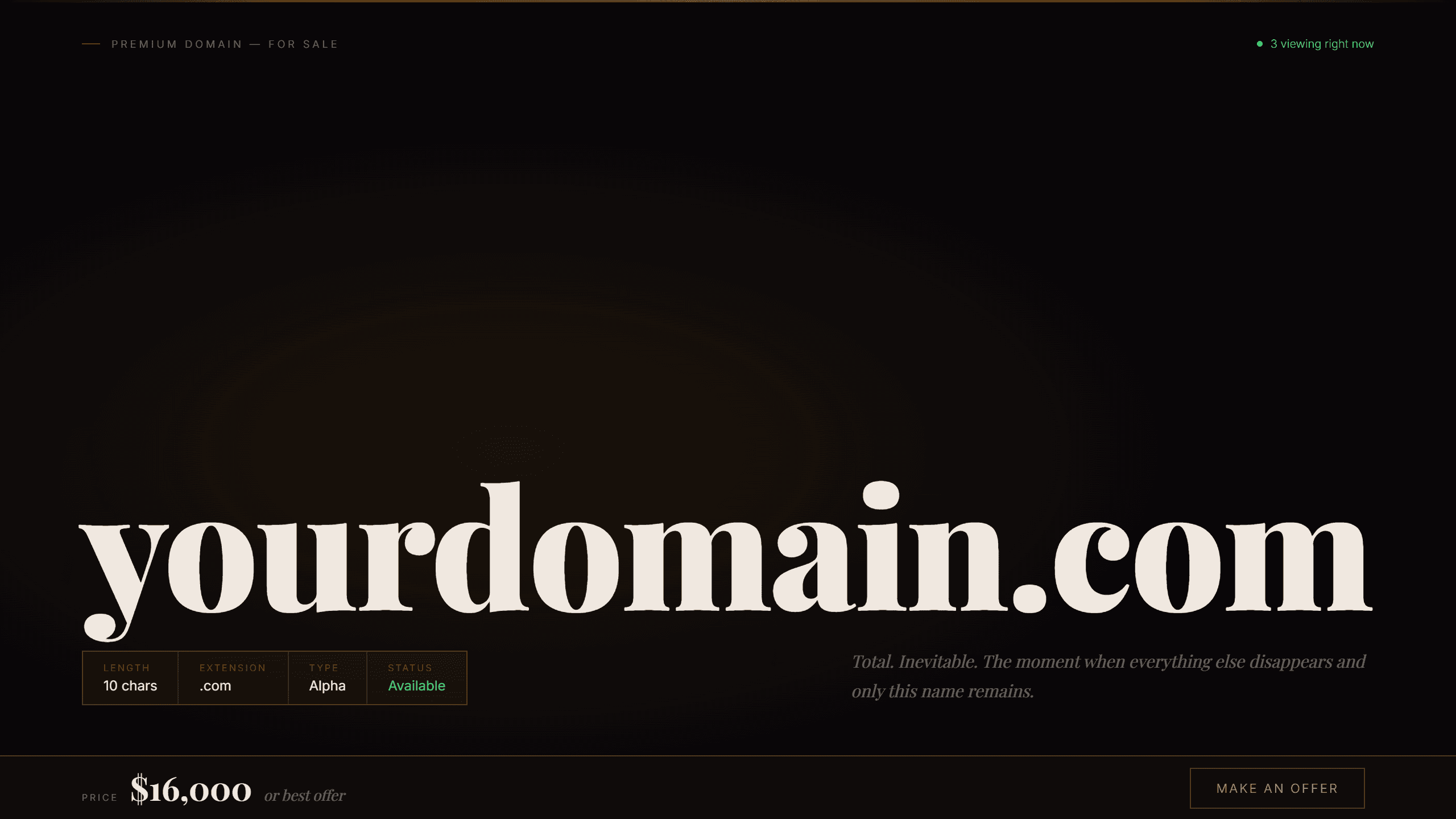 Eclipse domain lander template preview