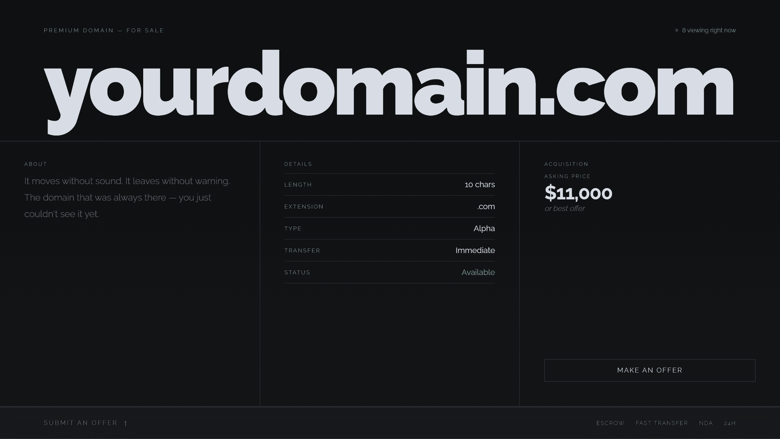 Phantom domain lander template preview