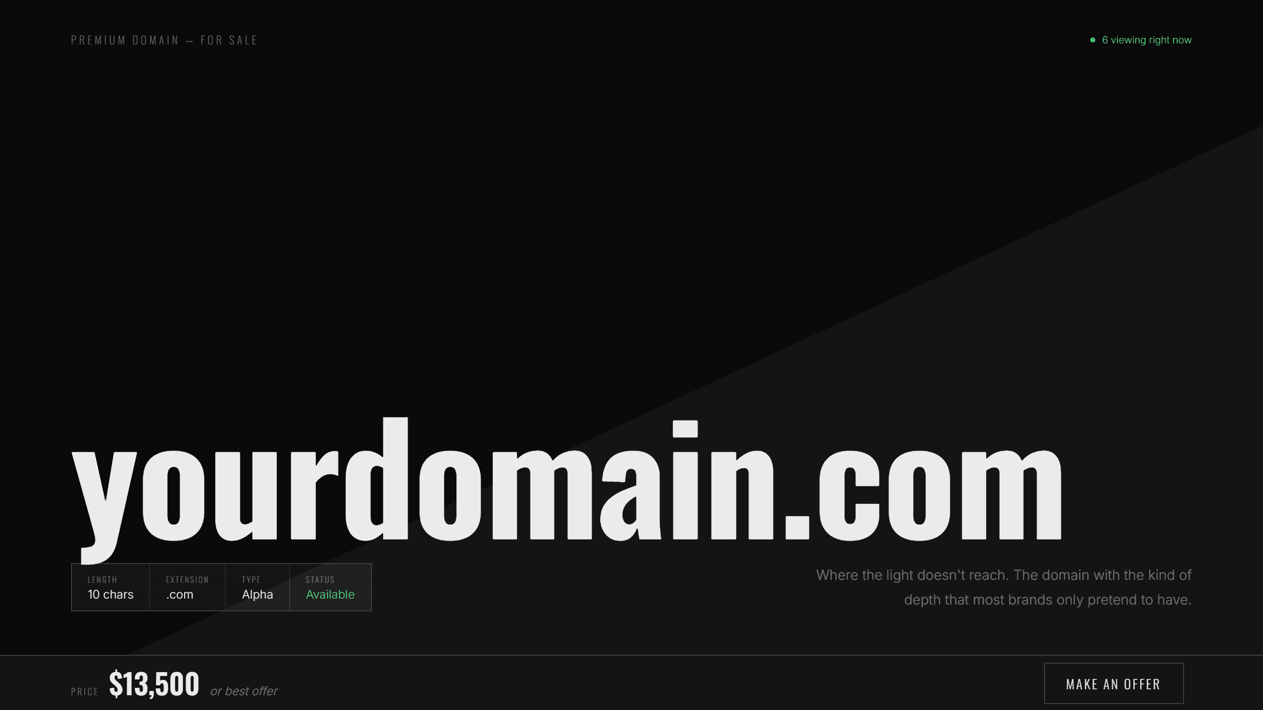 Shadow domain lander template preview