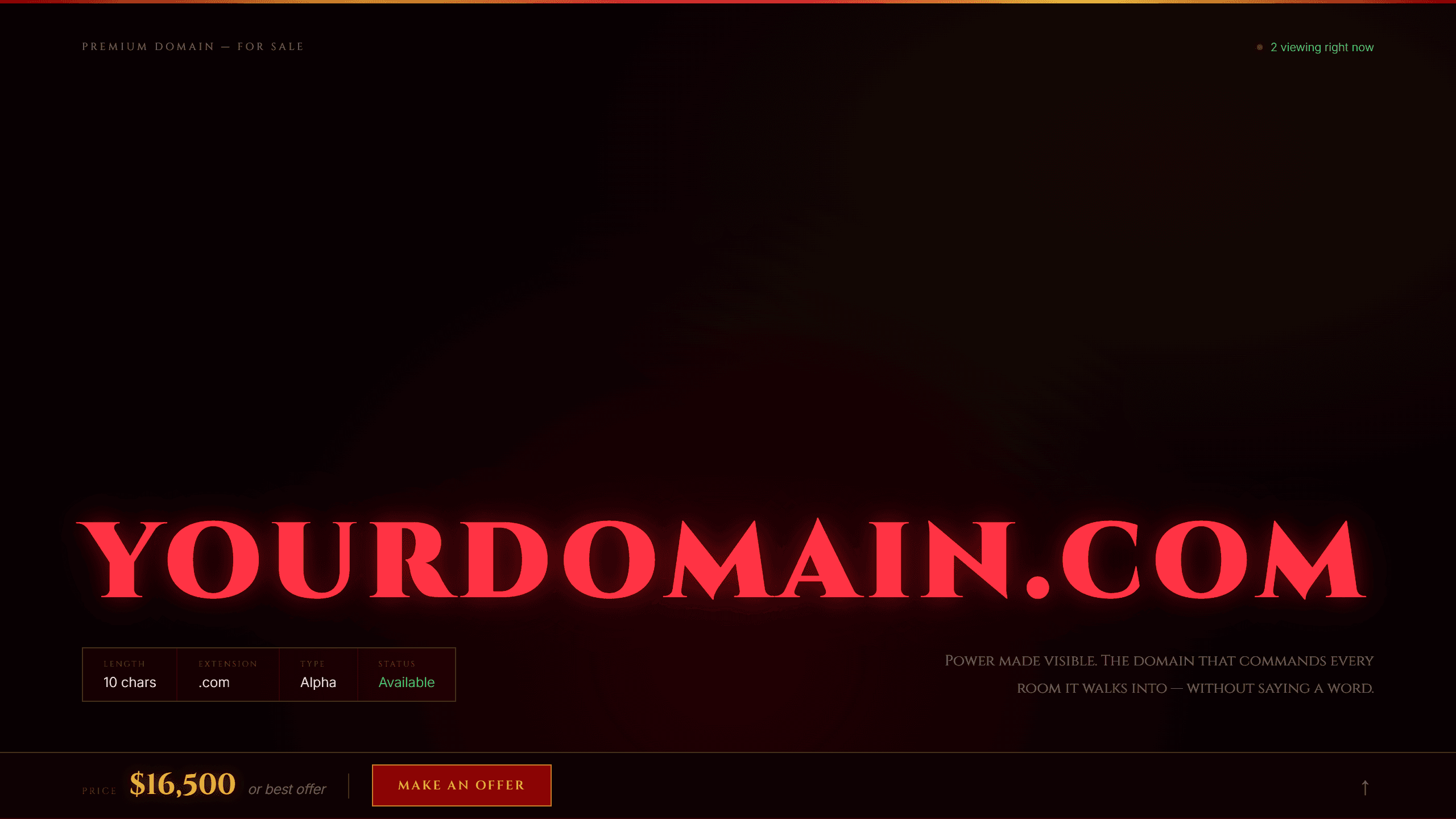 Crimson domain lander template preview