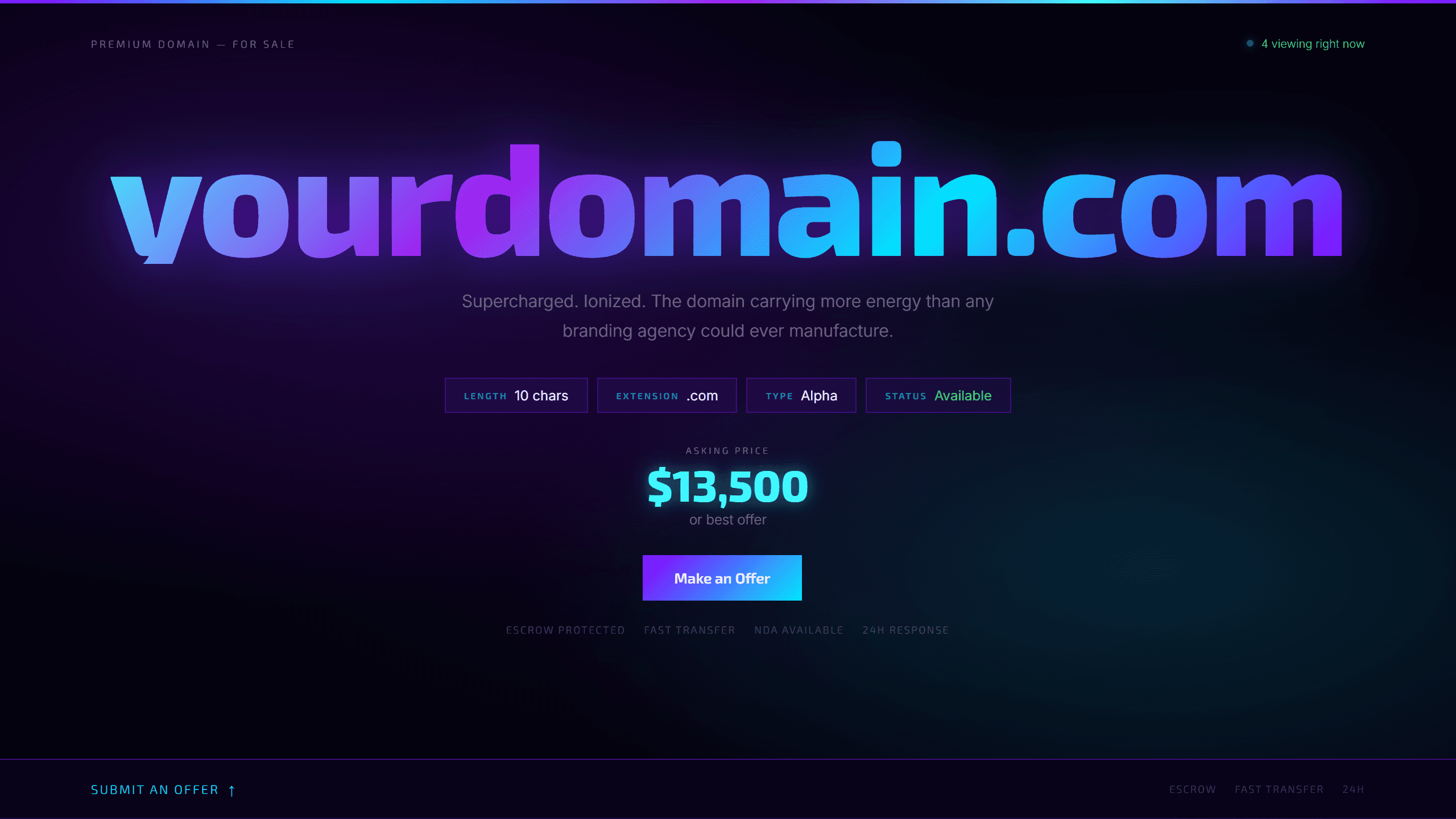 Plasma domain lander template preview