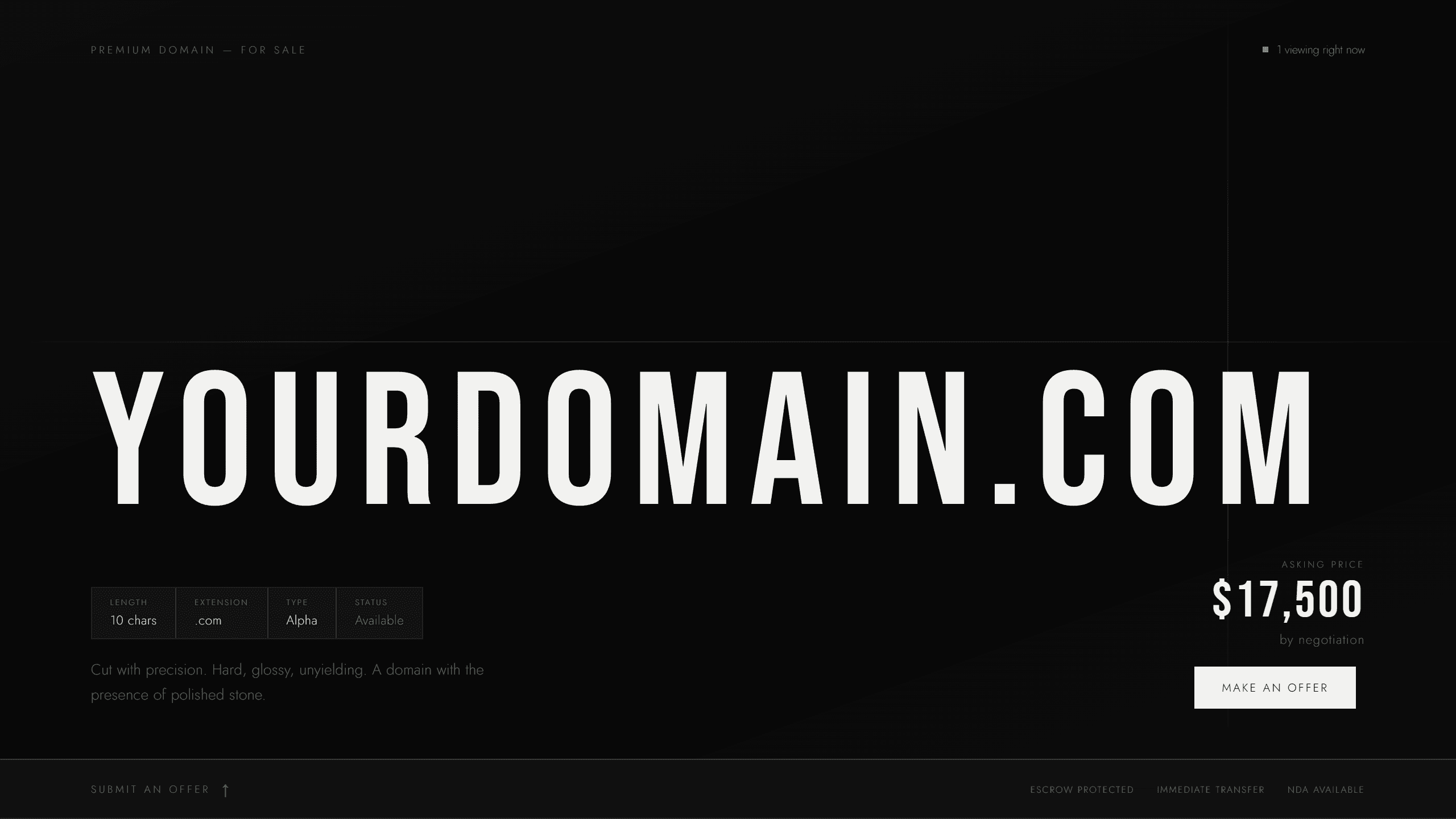 Onyx domain lander template preview