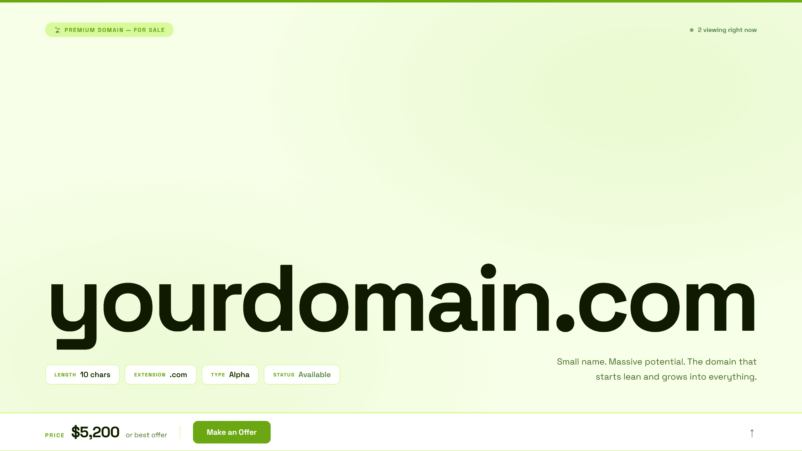 Sprout domain lander template preview