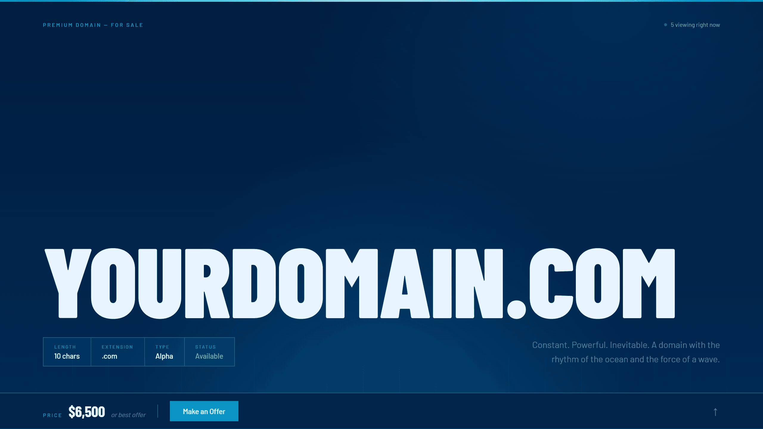 Tide domain lander template preview