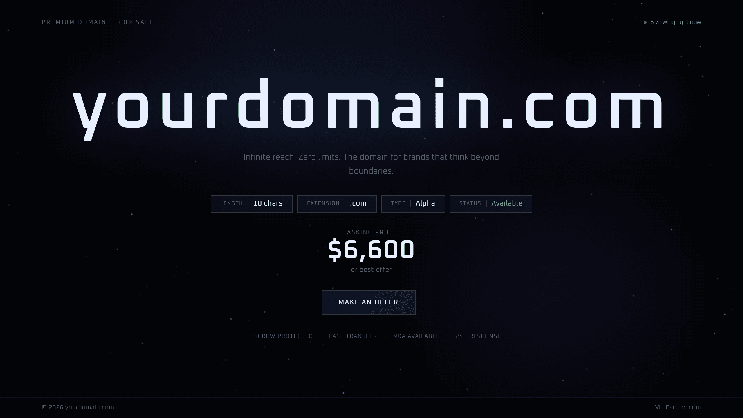 Void domain lander template preview