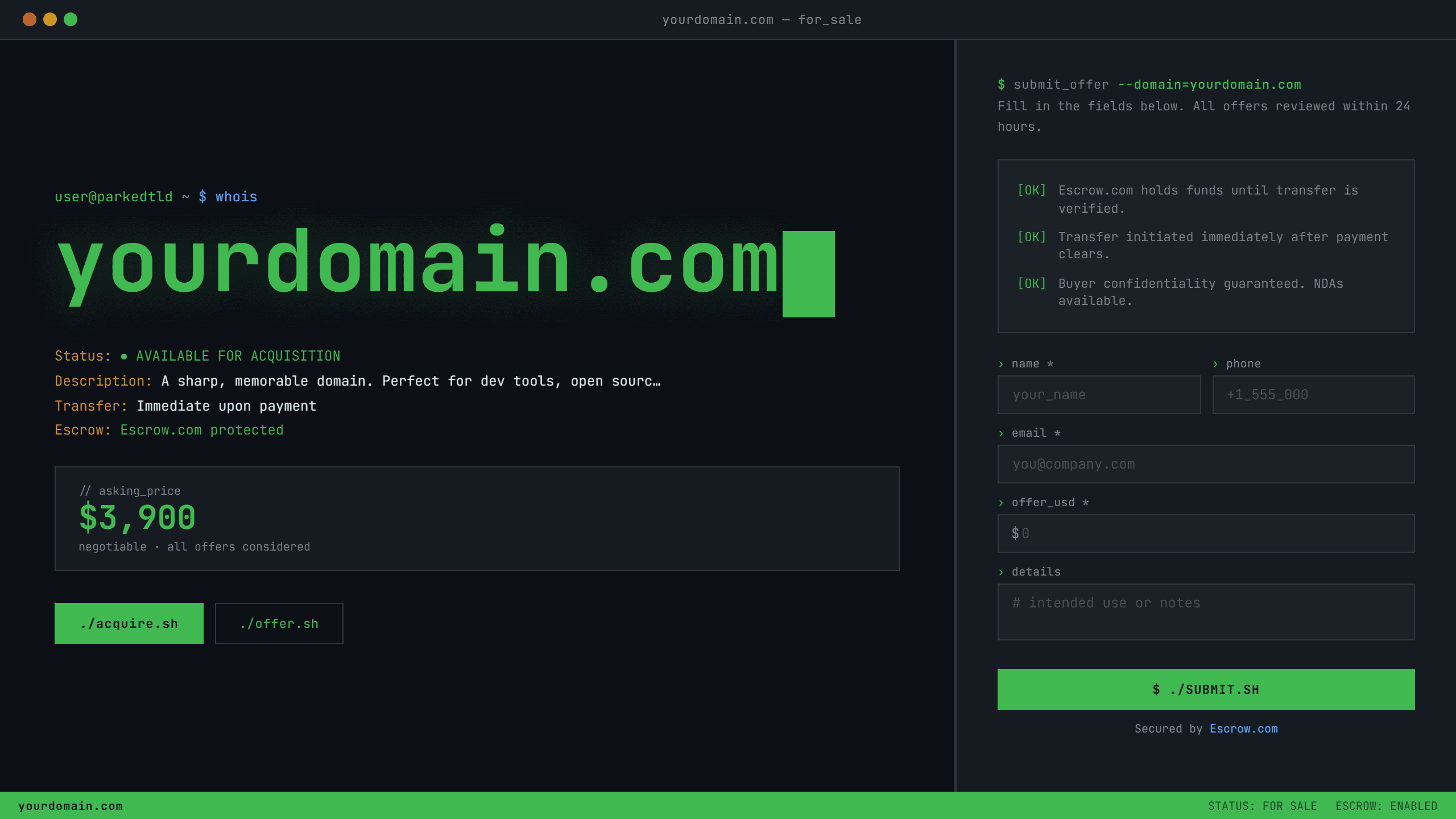 Quirky domain lander templates