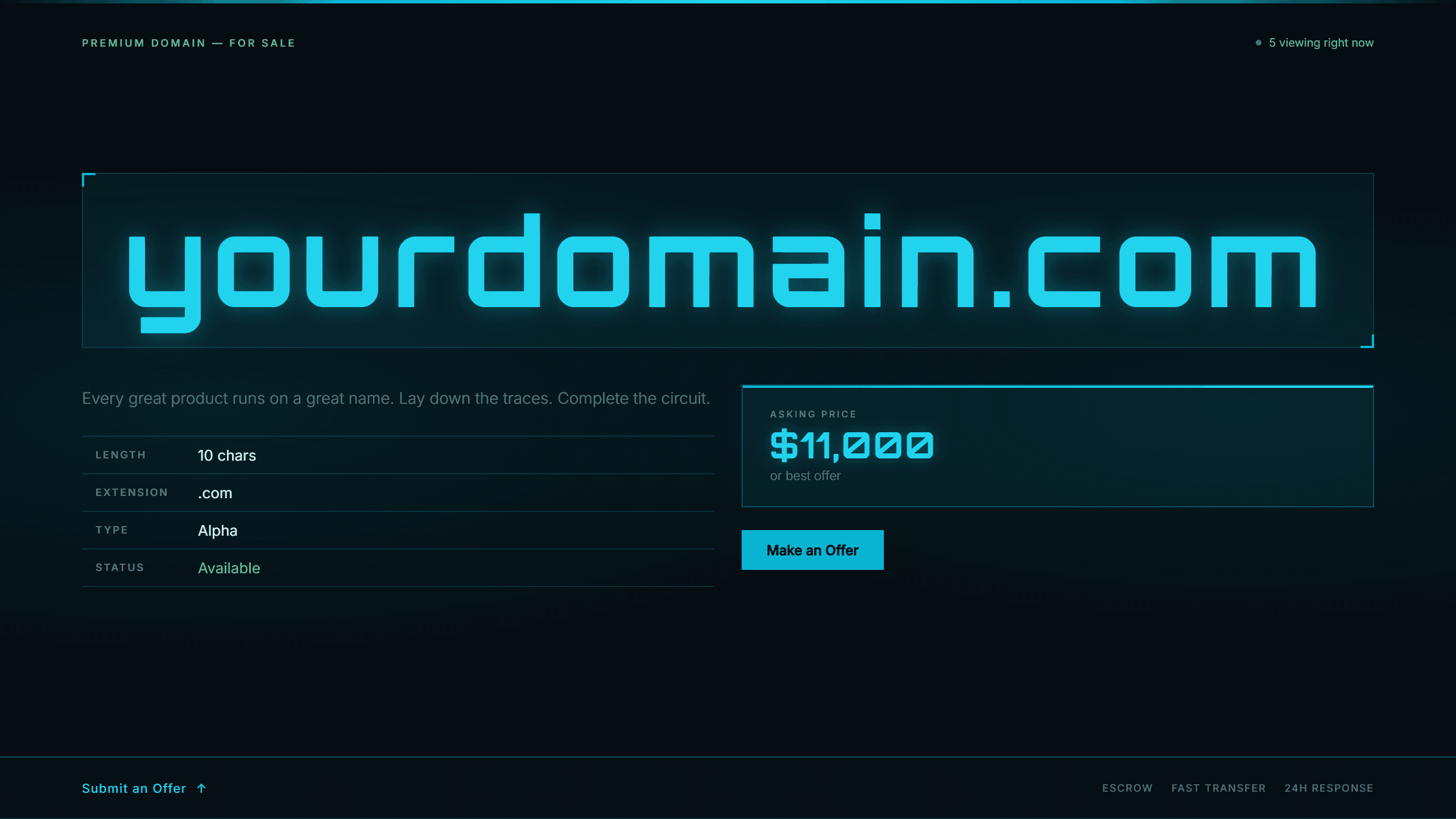 Circuit domain lander template preview