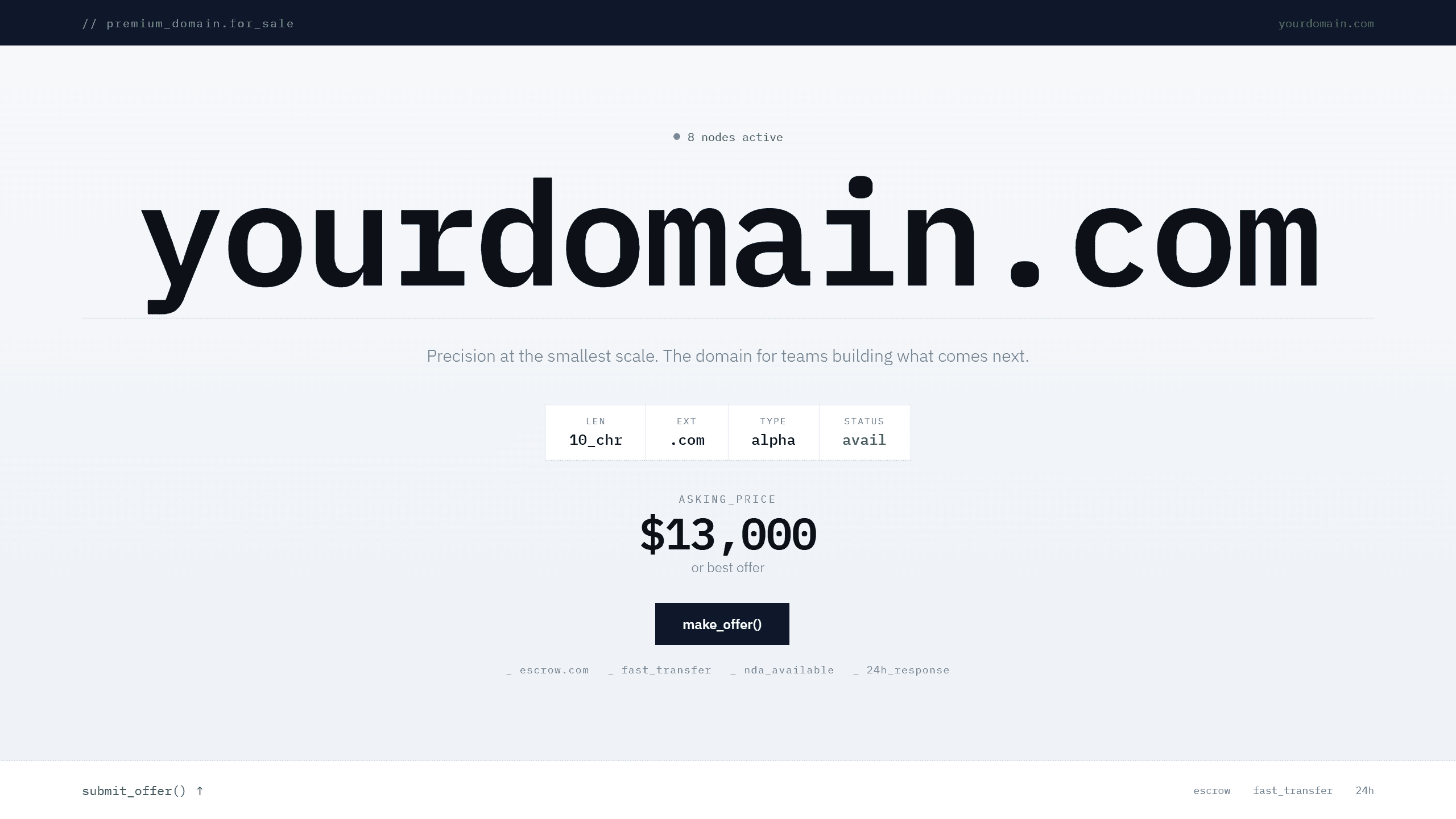 Quantum domain lander template preview