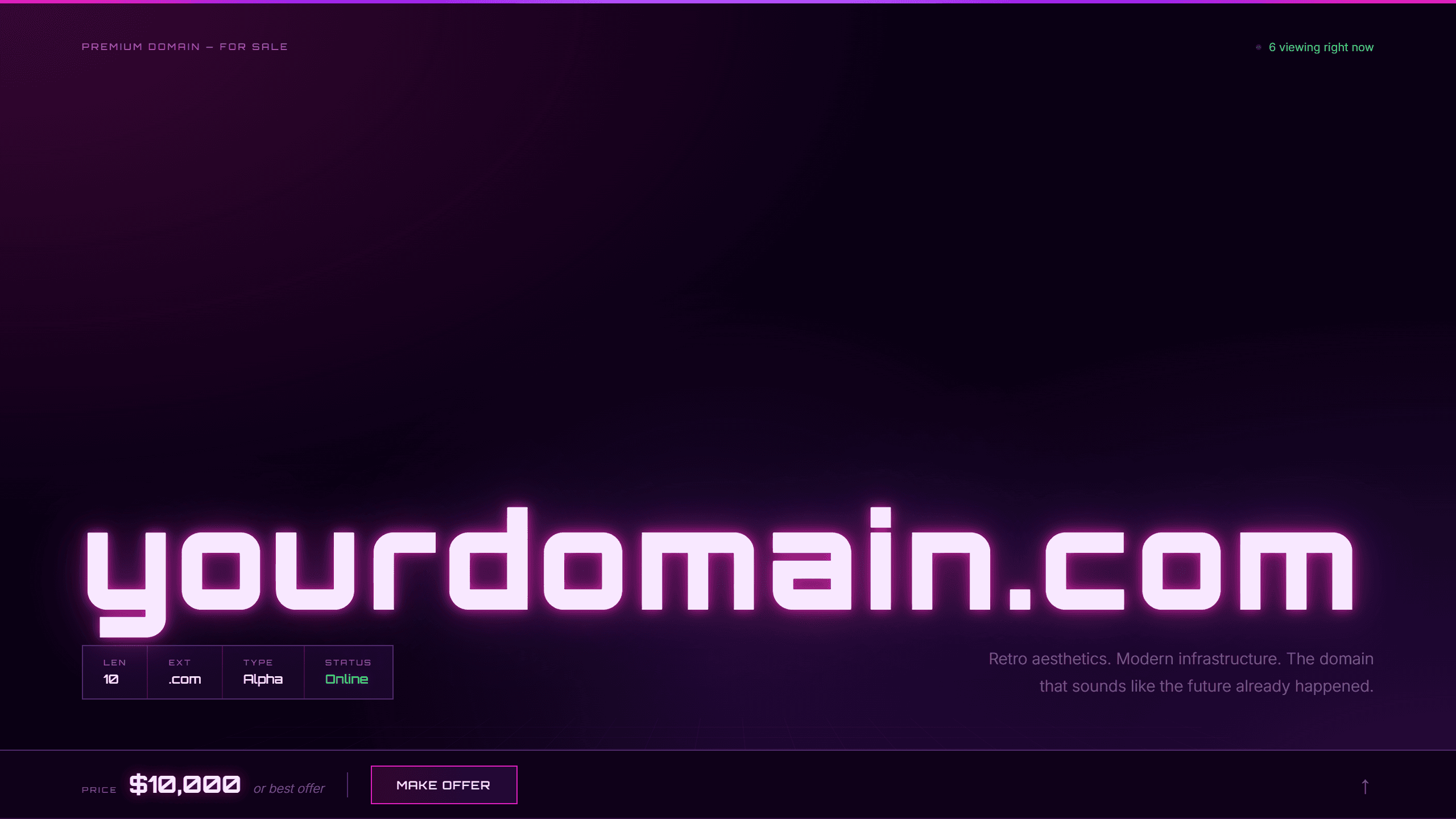 Synth domain lander template preview
